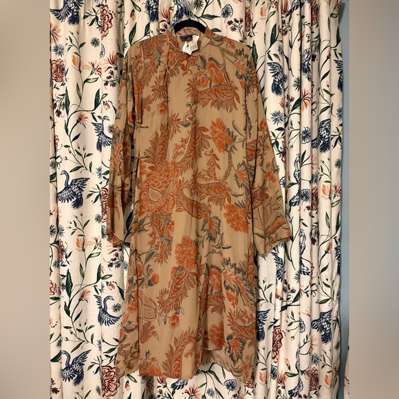 Vintage Ralph Lauren Collection Silk Kimono Tunic Dress Kaftan Floral Runway 90s - Picture 13 of 16